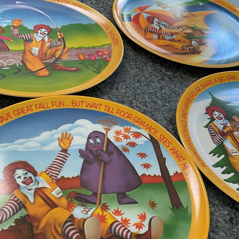 McDonald’s set of 4 seasons vintage plates 1977.